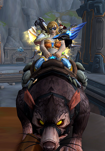 My character with her rat out
