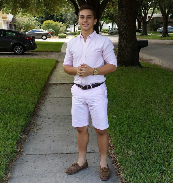 Young man in pastel outfit standing confidently on a suburban pavement – iconic meme image often used to signal calm, calculated takedowns with passive-aggressive energy.
