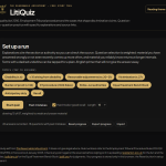 Screenshot of LitiQuiz, a free Equality Act 2010 and Employment Tribunal practice tool by The Reasonable Adjustment, showing topic filters, quiz settings, hard mode and progress tracking.